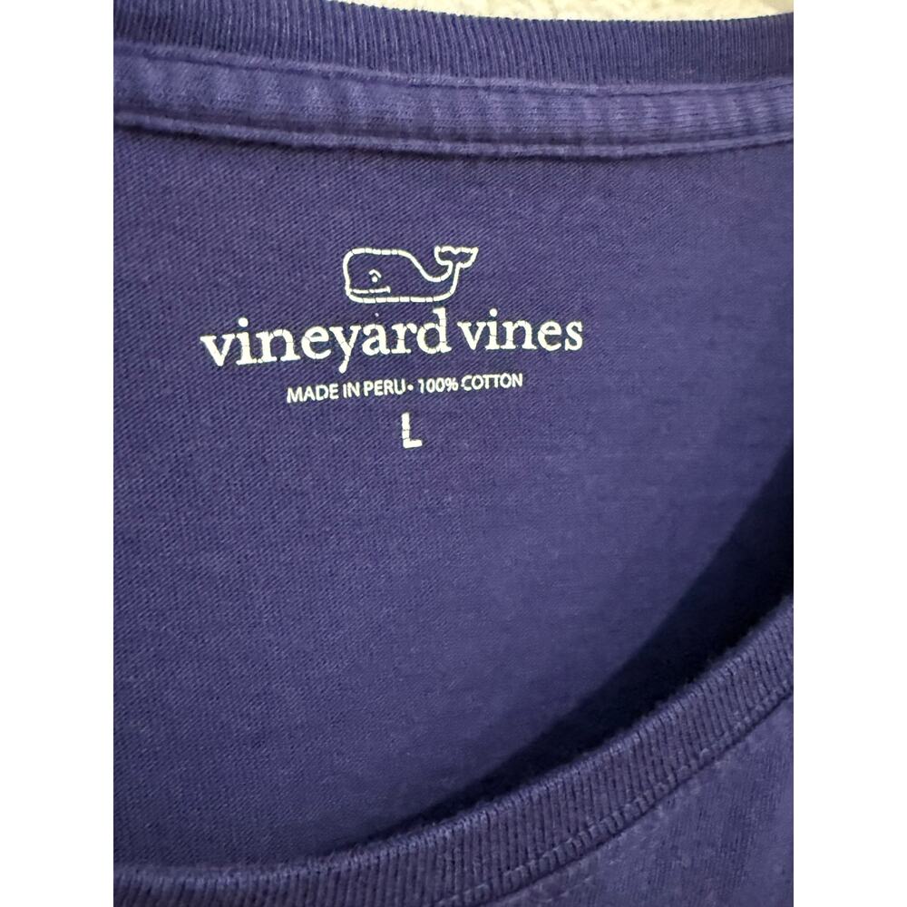 Vineyard Vines Long Sleeve Pocket Tee Women Size L Blue Yellow Whale Graphic - Picture 4 of 10